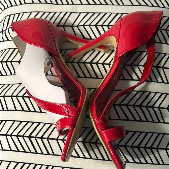 Calvin Klein Red Patent Leather Heels - Picture 3 of 9